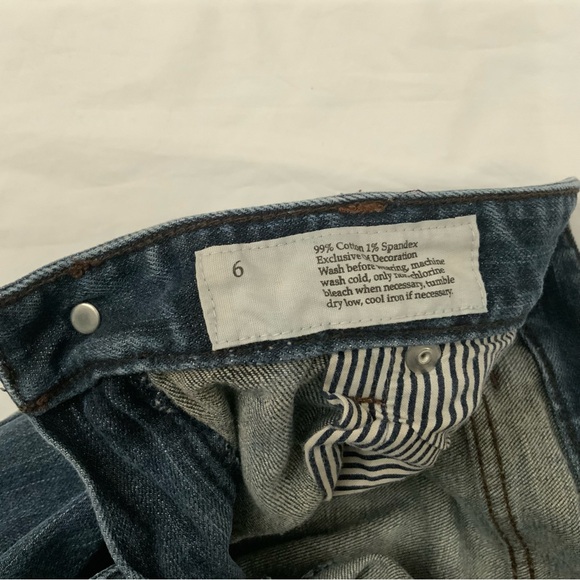Loft Jeans Size 6 Original Boot Cut Embroidered Back Pockets Mid Rise 31x31 - Picture 9 of 14